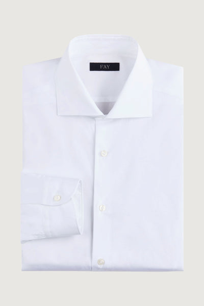 FAY-NCMA152259SORM B001-CAMICIA COLLO FRANCESE STRETCH