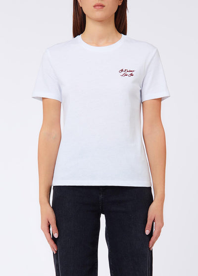 LIU JO WHITE-WF6348J6308 L9374-T-SHIRT SLIM FIT M/C