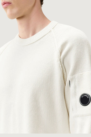CP COMPANY-21CMKN196A005558G 103-CHENILLE COTTON CREWNECK LENS SWEATER 