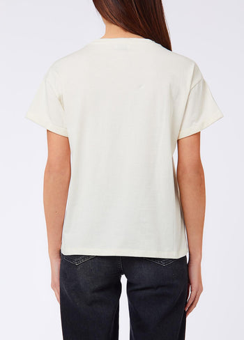 LIU JO WHITE-WF6368JS904 L9357-ECS T-SHIRT M/C CON RISVOLTO