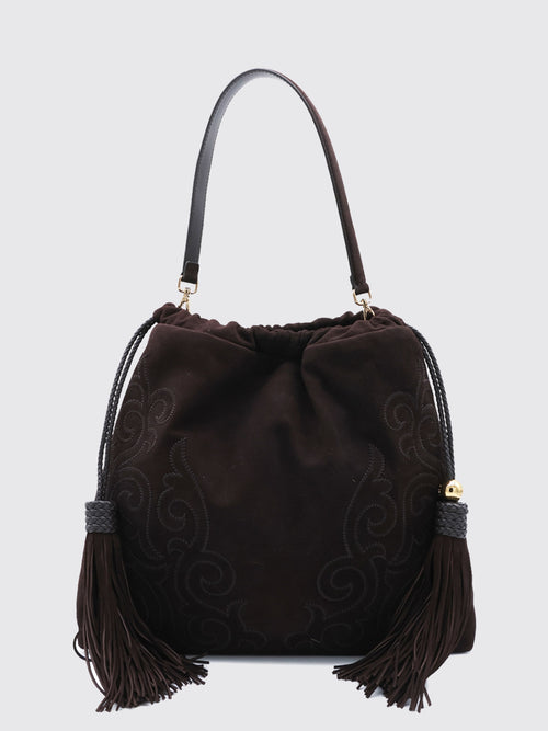 ETRO DONNA-WP1B0036AE11M M0682-Shoulder Bag Kalispera L Patch Suede 37,5x35,5x