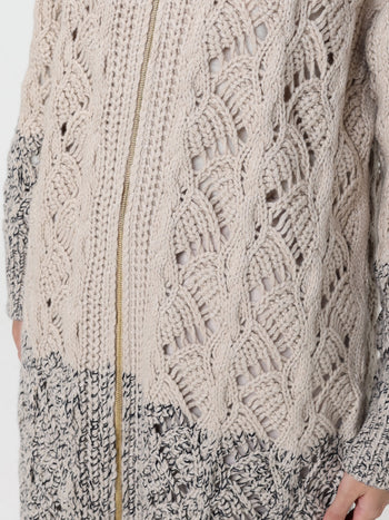 FABIANA FILIPPI-MAD216F057M326 167-BOMBER PLATINUM PUNTO TRAFORATO BANDA BICOLORE FON
