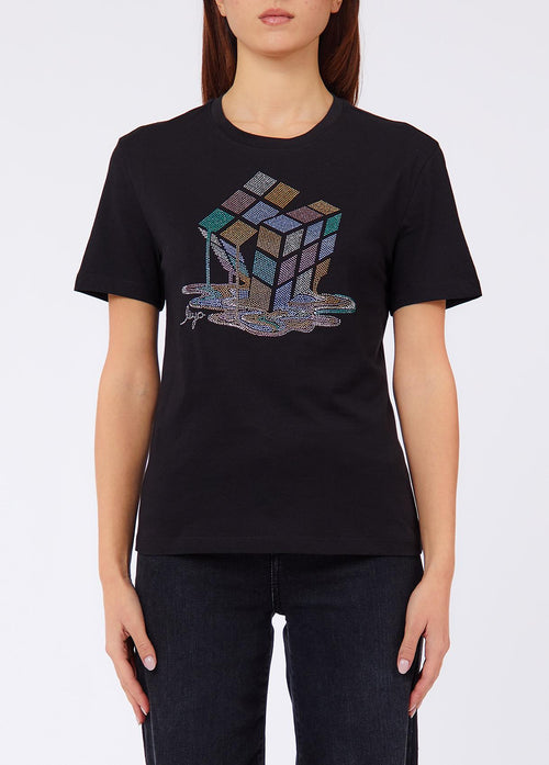 LIU JO WHITE-WF6436JS923 L9371-ECS T-SHIRT SLIM FIT M/C