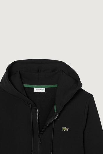 LACOSTE-SH9809 031-Felpa in tessuto felpato classic fit con zip