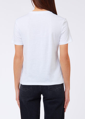 LIU JO WHITE-WF6348J6308 L9374-T-SHIRT SLIM FIT M/C
