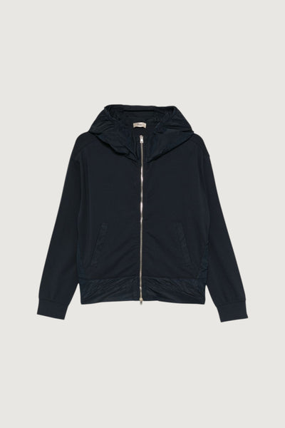 Felpa con taffeta' e zip