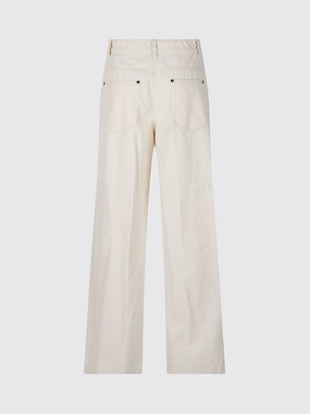 FORTE_FORTE-15337 IVORY-pantalone 5 tasche denim flock