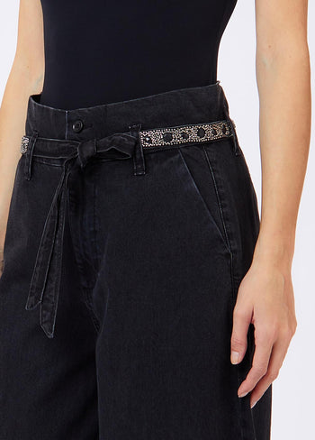 LIU JO BLUE DENIM-UF6202D0372 87520-PANT.BALLOON EMBROID H.W.