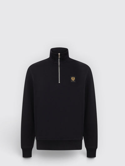BELSTAFF-106570 BLACK -QUARTER ZIP FLEECE