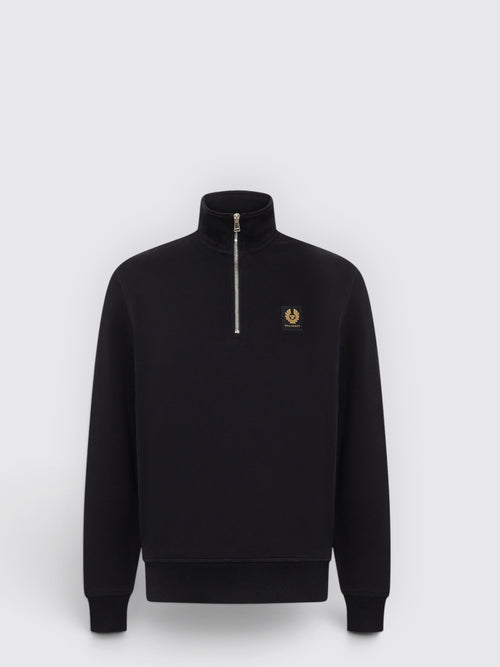 BELSTAFF-106570 BLACK -QUARTER ZIP FLEECE