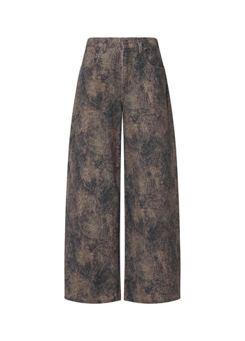 LIU JO BLUE DENIM-UF6163T684A L9146-PANT. BALLOON PRINT H.W.