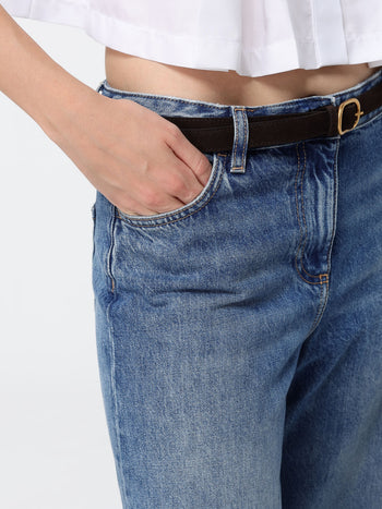 ELISABETTA  FRANCHI-PJ20N66E2 139-WOMEN'S JEANS TROUSERS WITH BELT