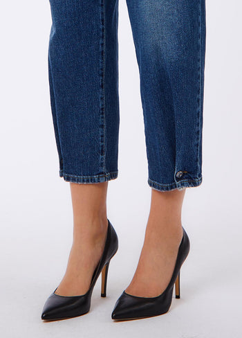 LIU JO BLUE DENIM-UF6130D0294 79096-PANT.NEW BALLOON REG.W.