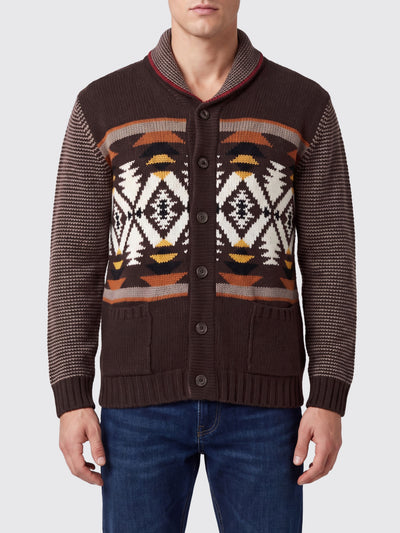 FAY-MMMC1532770YTY 0XD9-CARDIGAN JACQUARD DESERT CODE ARCHIVE   