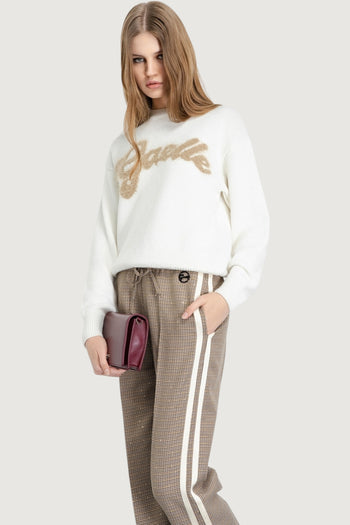 Pullover cropped con logo lurex - 4