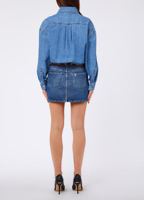 LIU JO BLUE DENIM-UF6185D0370 79104-ABITO MIX BELT