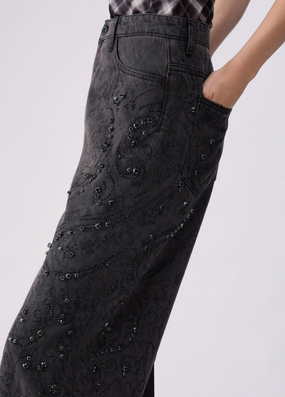 LIU JO BLUE DENIM-UF6244D0319 87540-PANT.FLARE ARABESQUE H.W.